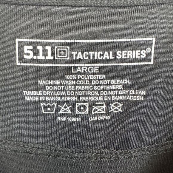5.11 Tactical Utility Short Sleeve Polo Shirt Black SZ L Performance Police CCW - Picture 8 of 8